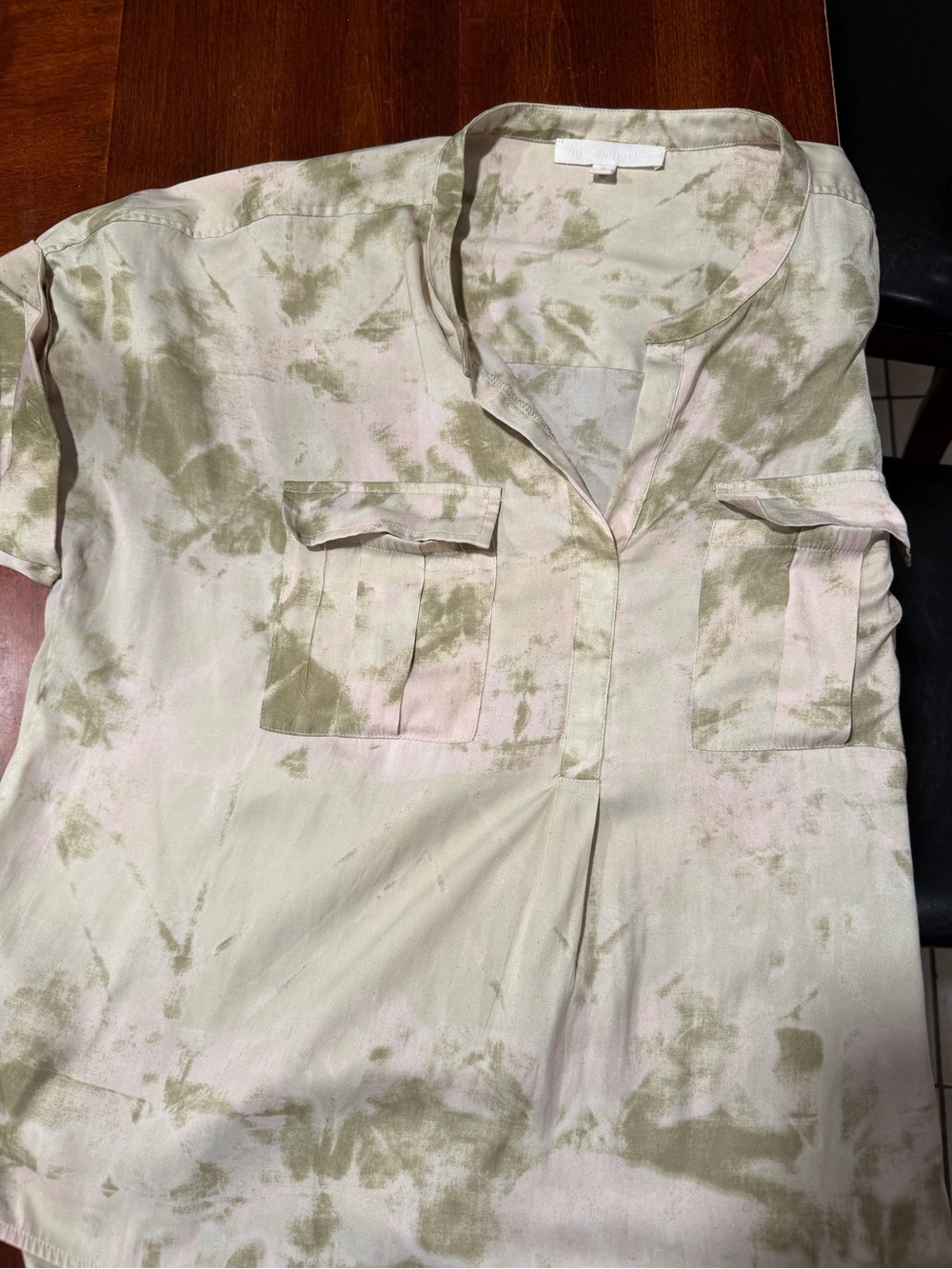 Adyson Parker Pink and Olive Tie-Dye Top